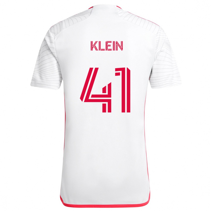 Women Football Johnny Klein #41 White Red Away Jersey 2024/25 T-Shirt Nz