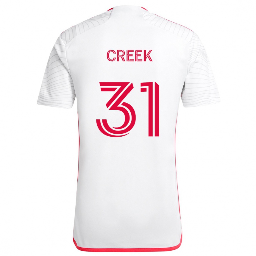 Women Football Michael Creek #31 White Red Away Jersey 2024/25 T-Shirt Nz