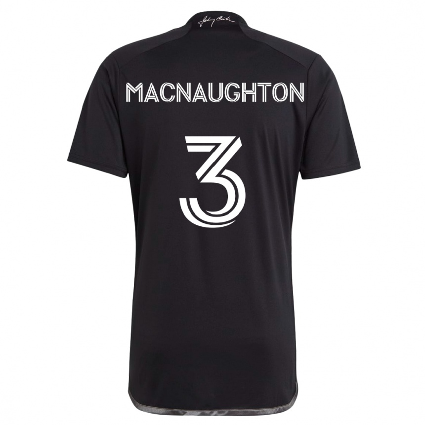 Women Football Lukas Macnaughton #3 Black Away Jersey 2024/25 T-Shirt Nz