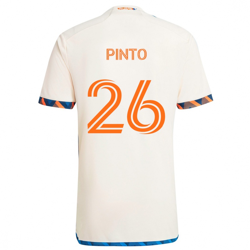 Women Football Malik Pinto #26 White Orange Away Jersey 2024/25 T-Shirt Nz