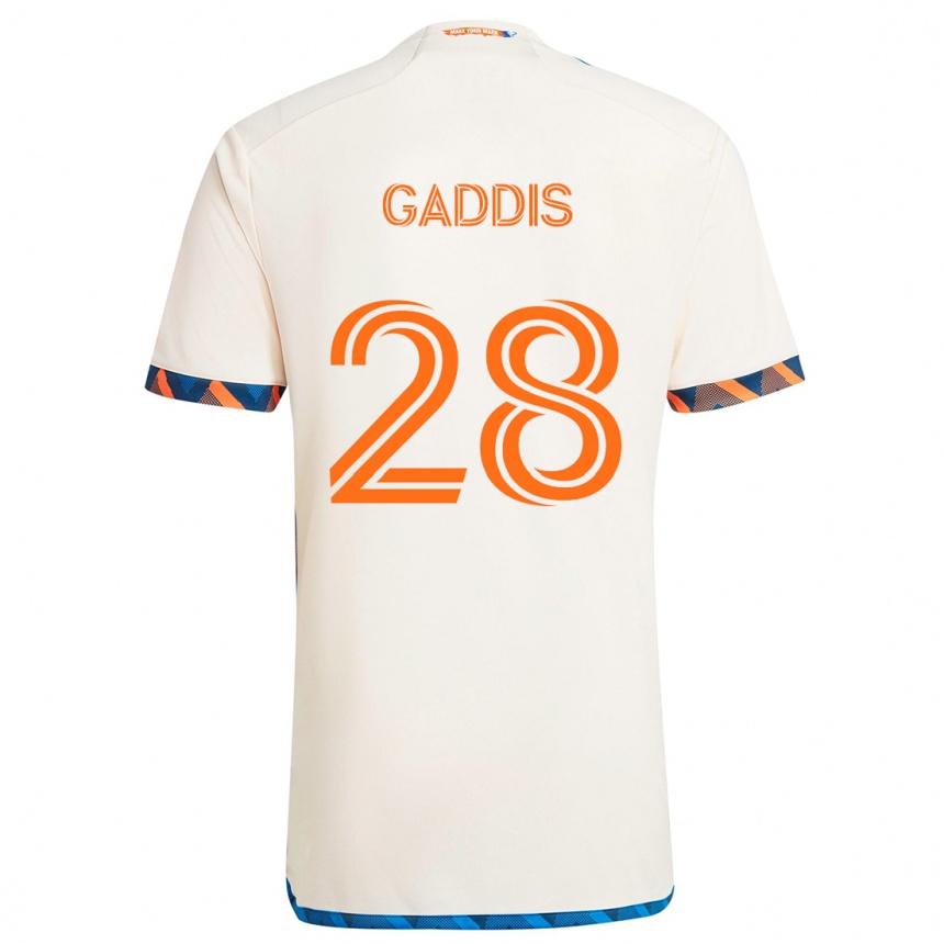 Women Football Raymon Gaddis #28 White Orange Away Jersey 2024/25 T-Shirt Nz