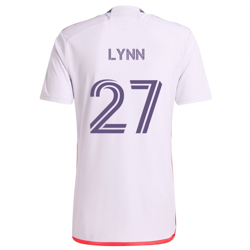 Women Football Jack Lynn #27 White Red Purple Away Jersey 2024/25 T-Shirt Nz