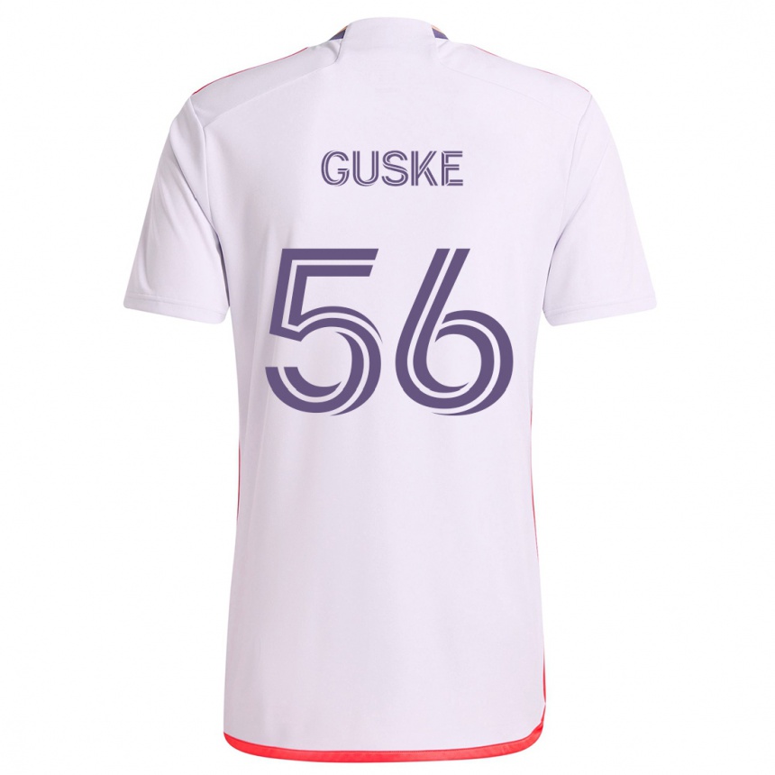 Women Football Colin Guske #56 White Red Purple Away Jersey 2024/25 T-Shirt Nz