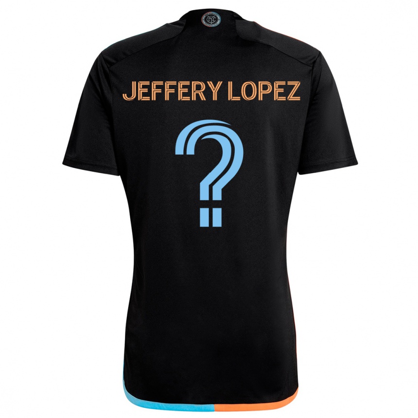 Women Football Jeffery López #0 Black Orange Blue Away Jersey 2024/25 T-Shirt Nz