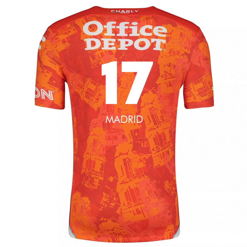 Women Football Yanín Madrid #17 Orange White Away Jersey 2024/25 T-Shirt Nz