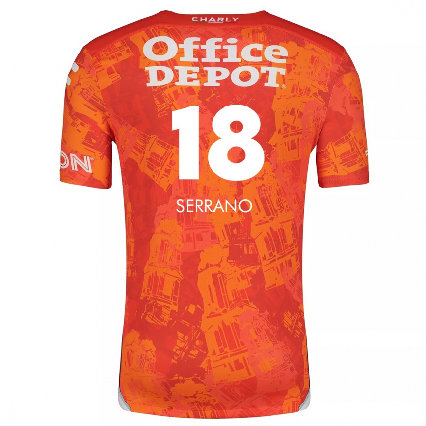 Women Football Blanky Serrano #18 Orange White Away Jersey 2024/25 T-Shirt Nz