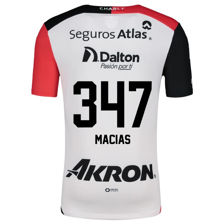 Women Football Ángel Macías #347 White Red Black Away Jersey 2024/25 T-Shirt Nz