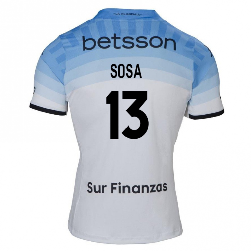 Women Football Santiago Sosa #13 White Blue Black Away Jersey 2024/25 T-Shirt Nz