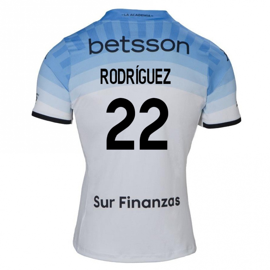 Women Football Baltasar Rodríguez #22 White Blue Black Away Jersey 2024/25 T-Shirt Nz