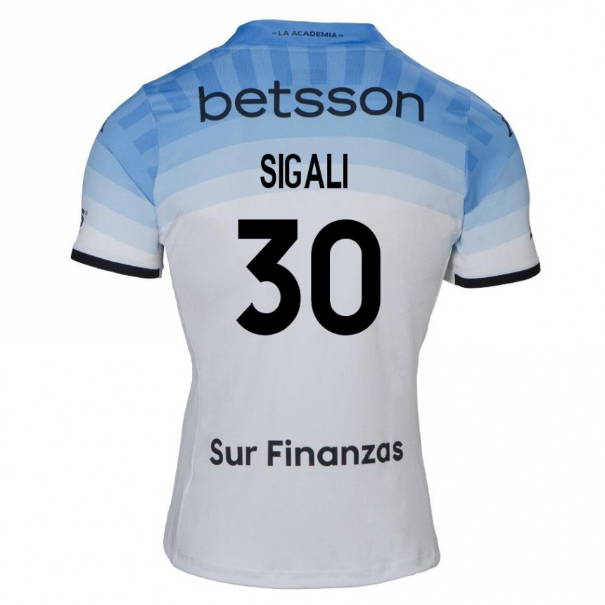 Women Football Leonardo Sigali #30 White Blue Black Away Jersey 2024/25 T-Shirt Nz