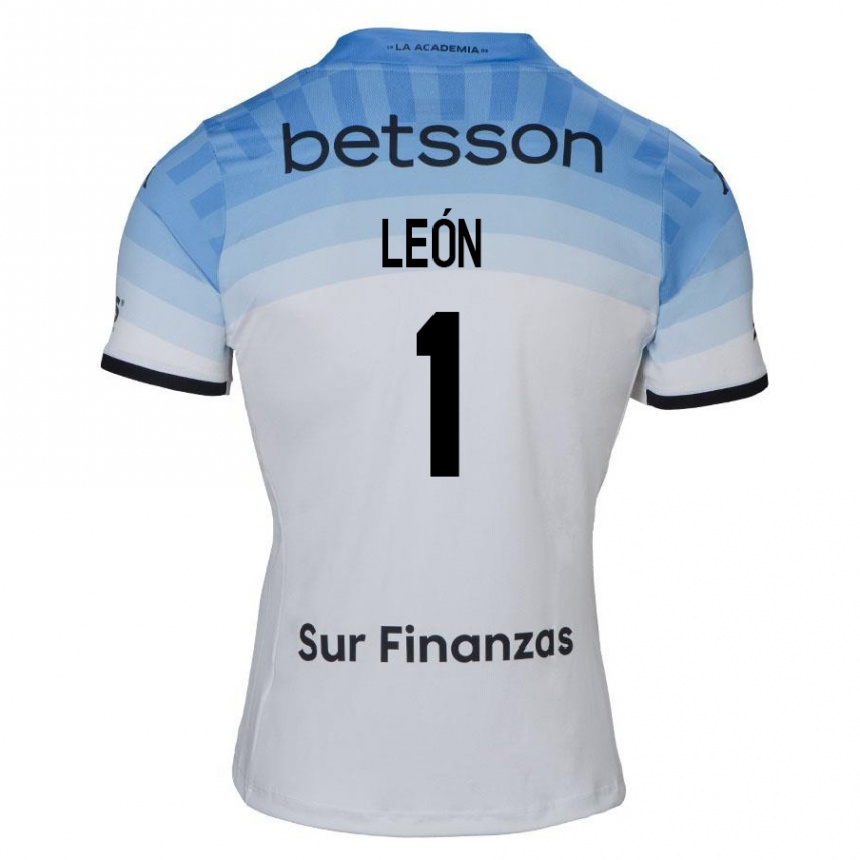 Women Football Roberto León #1 White Blue Black Away Jersey 2024/25 T-Shirt Nz