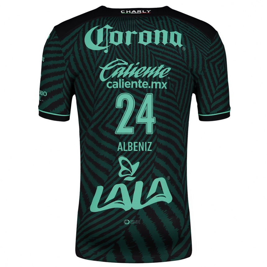 Women Football Maika Albéniz #24 Black Green Away Jersey 2024/25 T-Shirt Nz