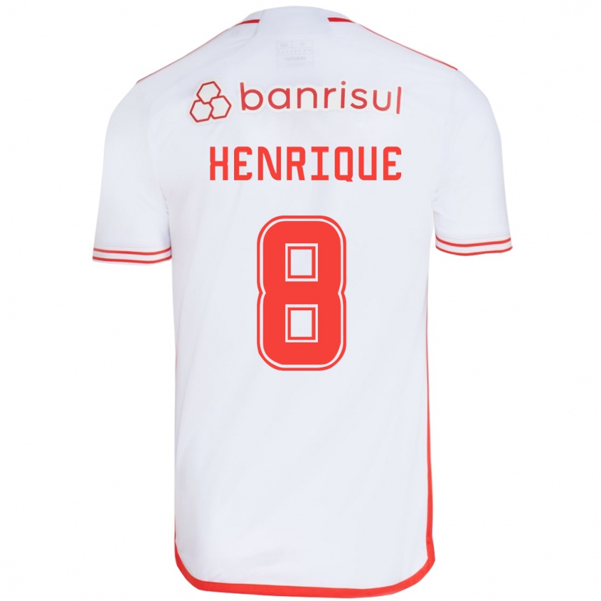 Women Football Bruno Henrique #8 White Red Away Jersey 2024/25 T-Shirt Nz