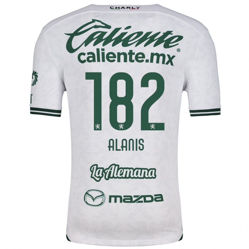 Women Football Alejandro Alanís #182 White Green Away Jersey 2024/25 T-Shirt Nz