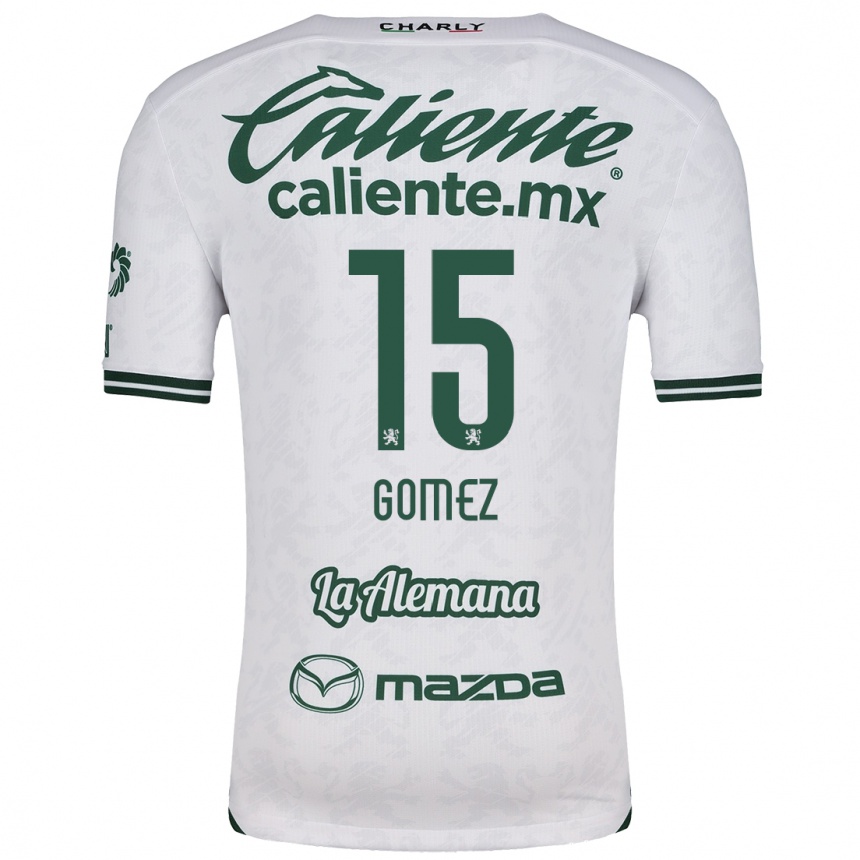 Women Football Paulina Gómez #15 White Green Away Jersey 2024/25 T-Shirt Nz