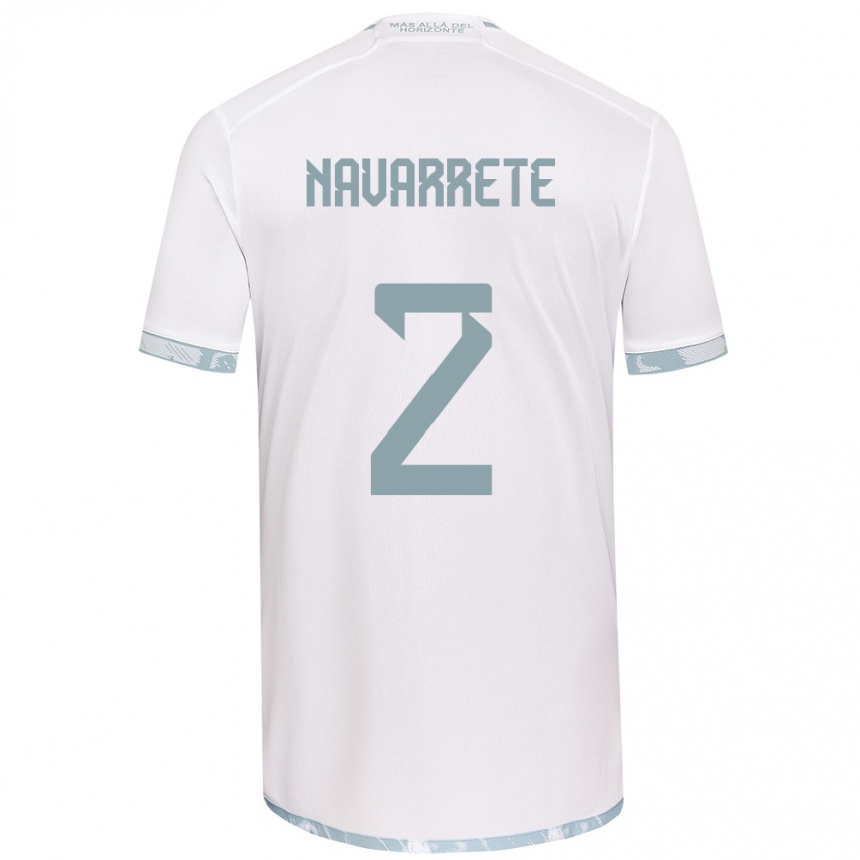 Women Football Daniel Navarrete #2 White Grey Away Jersey 2024/25 T-Shirt Nz