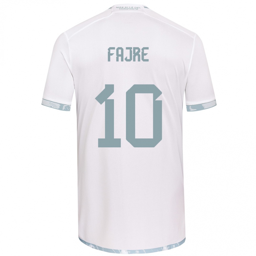 Women Football Nicole Fajre #10 White Grey Away Jersey 2024/25 T-Shirt Nz