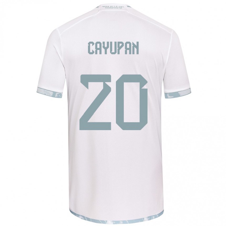 Women Football Natalia Cayupán #20 White Grey Away Jersey 2024/25 T-Shirt Nz