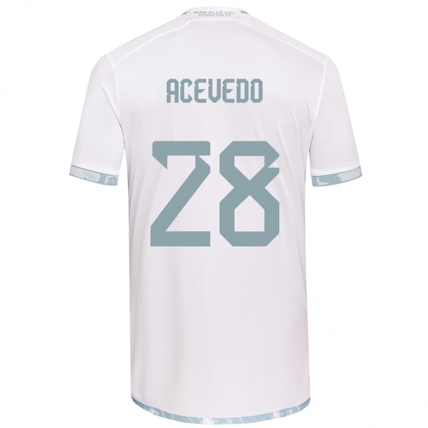 Women Football Florencia Acevedo #28 White Grey Away Jersey 2024/25 T-Shirt Nz