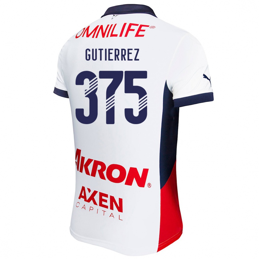 Women Football Gerson Gutiérrez #375 White Red Blue Away Jersey 2024/25 T-Shirt Nz