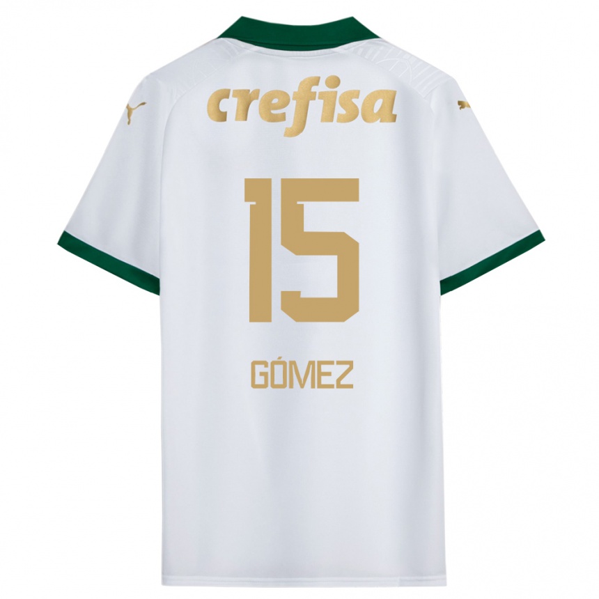 Women Football Gustavo Gómez #15 White Green Away Jersey 2024/25 T-Shirt Nz