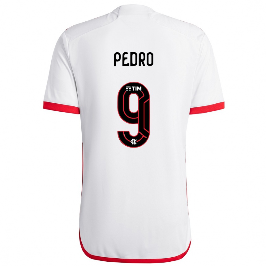 Women Football Pedro #9 White Red Away Jersey 2024/25 T-Shirt Nz