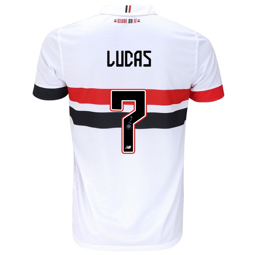 Kids Football Lucas Moura #7 White Red Black Home Jersey 2024/25 T-Shirt Nz