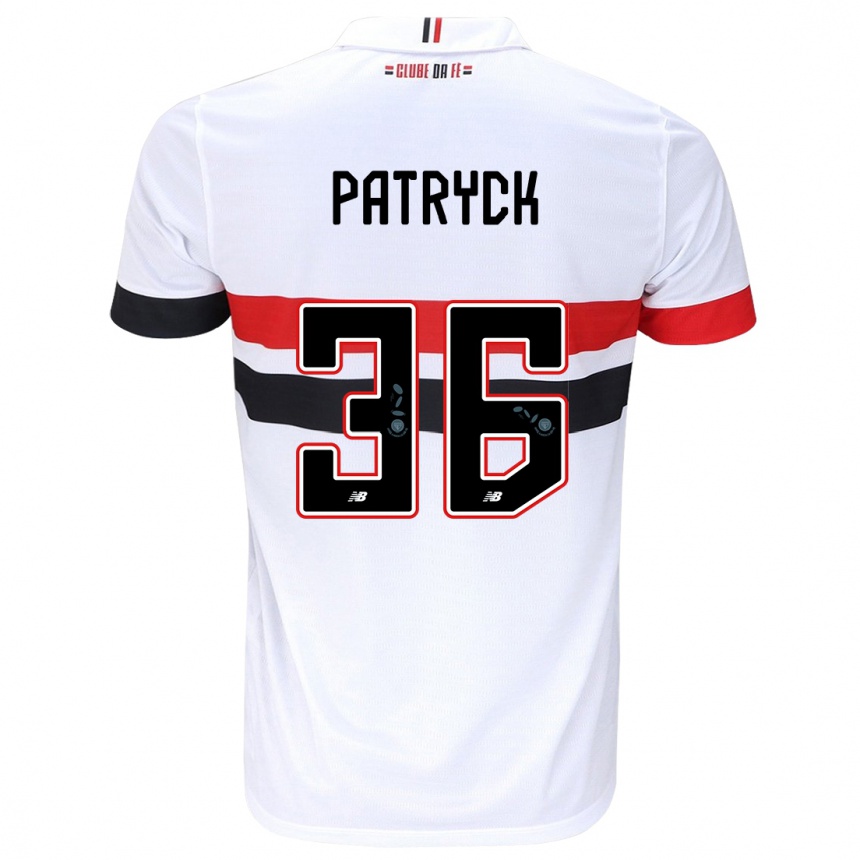 Kids Football Patryck #36 White Red Black Home Jersey 2024/25 T-Shirt Nz