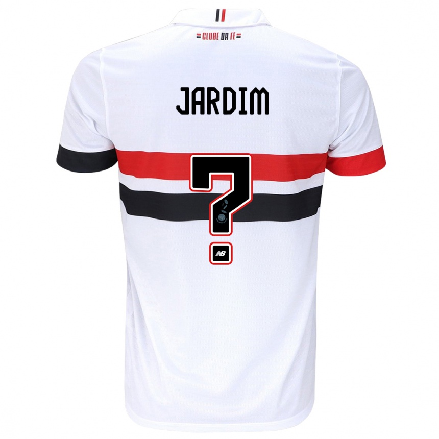 Kids Football Welber Jardim #0 White Red Black Home Jersey 2024/25 T-Shirt Nz