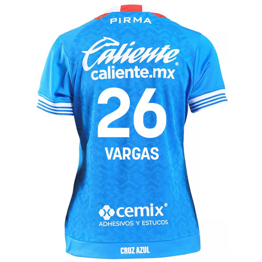 Kids Football Carlos Vargas #26 Sky Blue Home Jersey 2024/25 T-Shirt Nz