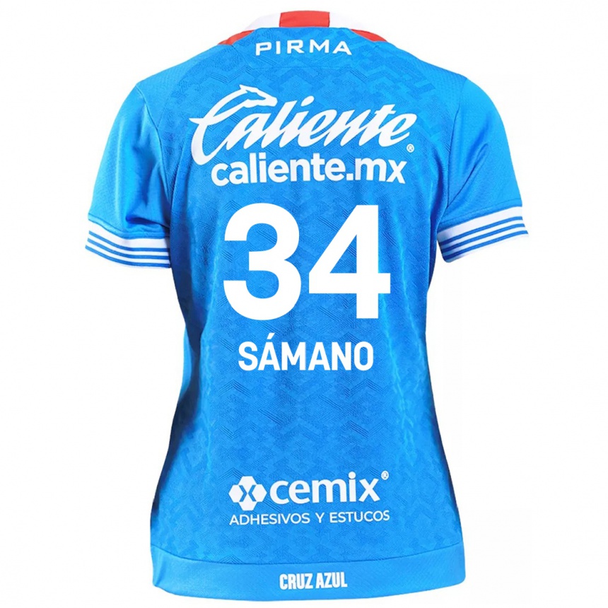 Kids Football Leonardo Sámano #34 Sky Blue Home Jersey 2024/25 T-Shirt Nz