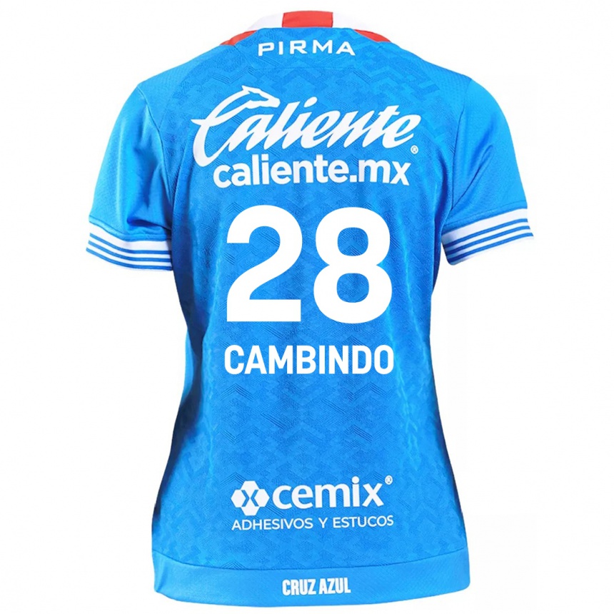 Kids Football Diber Cambindo #28 Sky Blue Home Jersey 2024/25 T-Shirt Nz