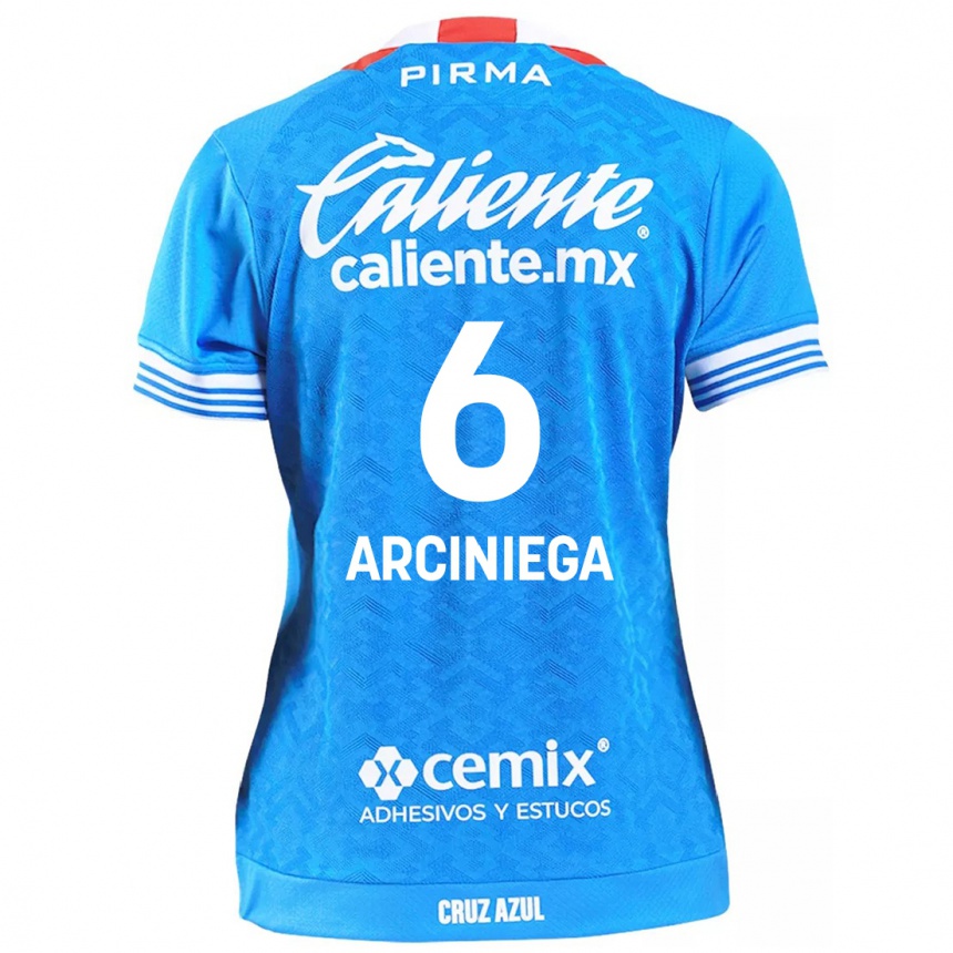 Kids Football Mirelle Arciniega #6 Sky Blue Home Jersey 2024/25 T-Shirt Nz