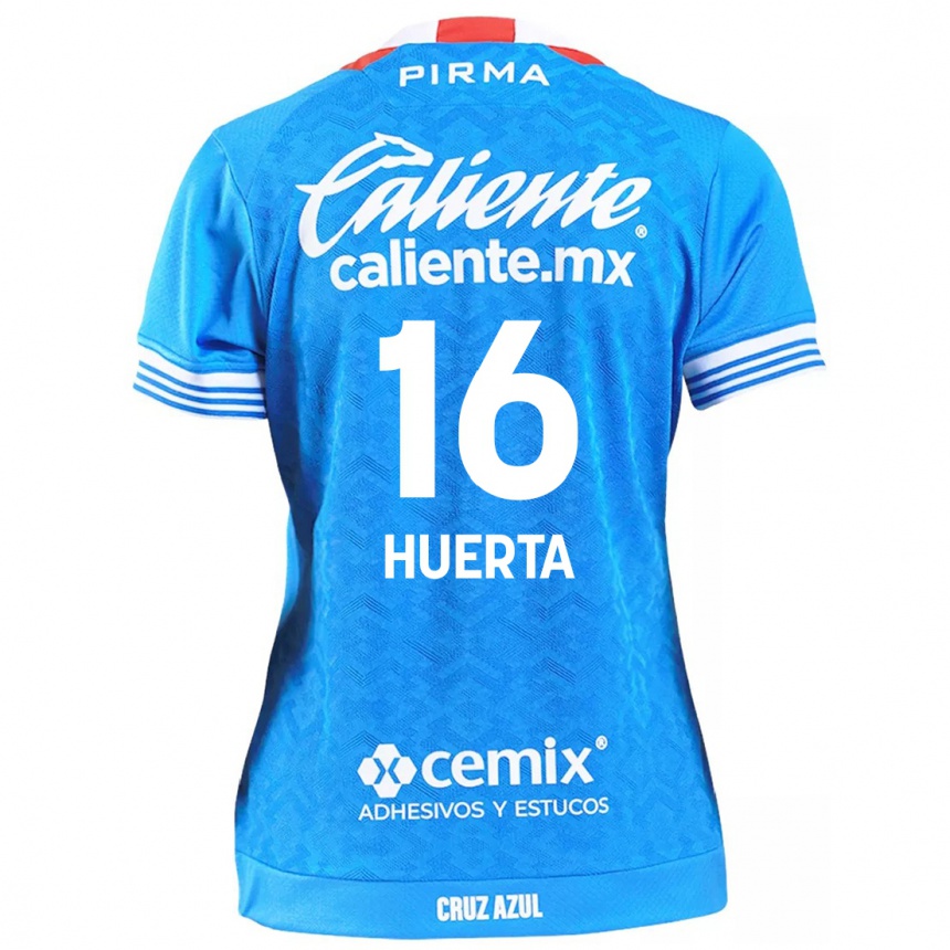 Kids Football Ana Gabriela Huerta #16 Sky Blue Home Jersey 2024/25 T-Shirt Nz