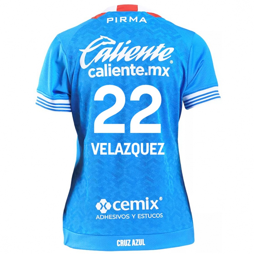 Kids Football Hireri Velazquez #22 Sky Blue Home Jersey 2024/25 T-Shirt Nz