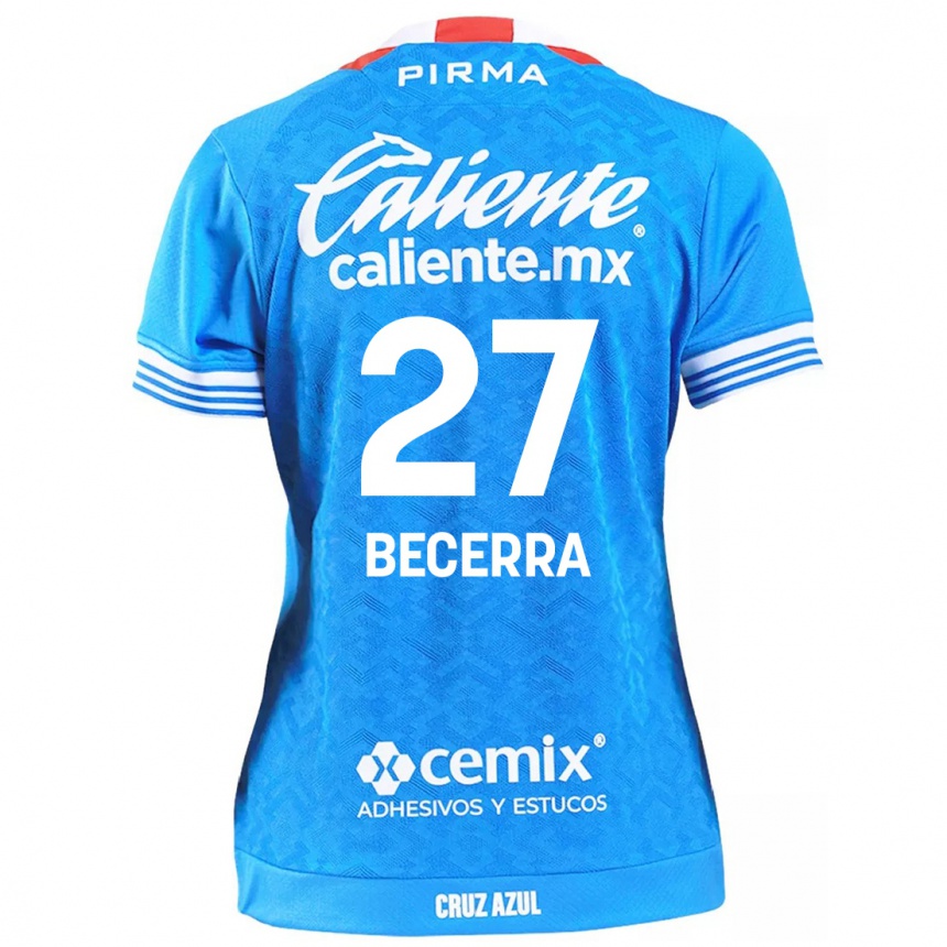 Kids Football Ana Becerra #27 Sky Blue Home Jersey 2024/25 T-Shirt Nz