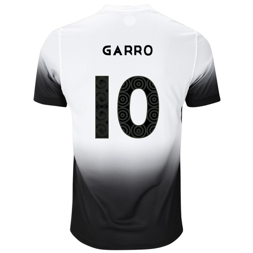 Kids Football Rodrigo Garro #10 White Black Home Jersey 2024/25 T-Shirt Nz