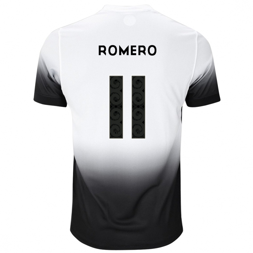 Kids Football Angel Romero #11 White Black Home Jersey 2024/25 T-Shirt Nz