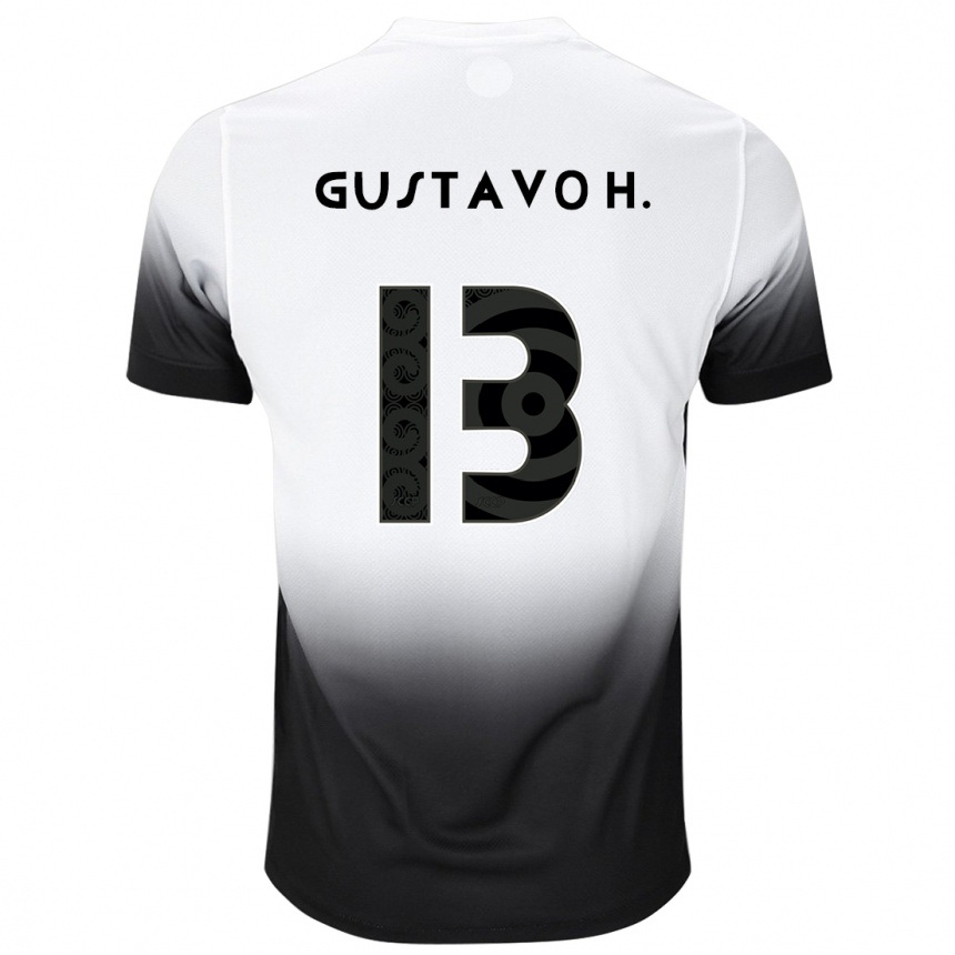 Kids Football Gustavo Henrique #13 White Black Home Jersey 2024/25 T-Shirt Nz