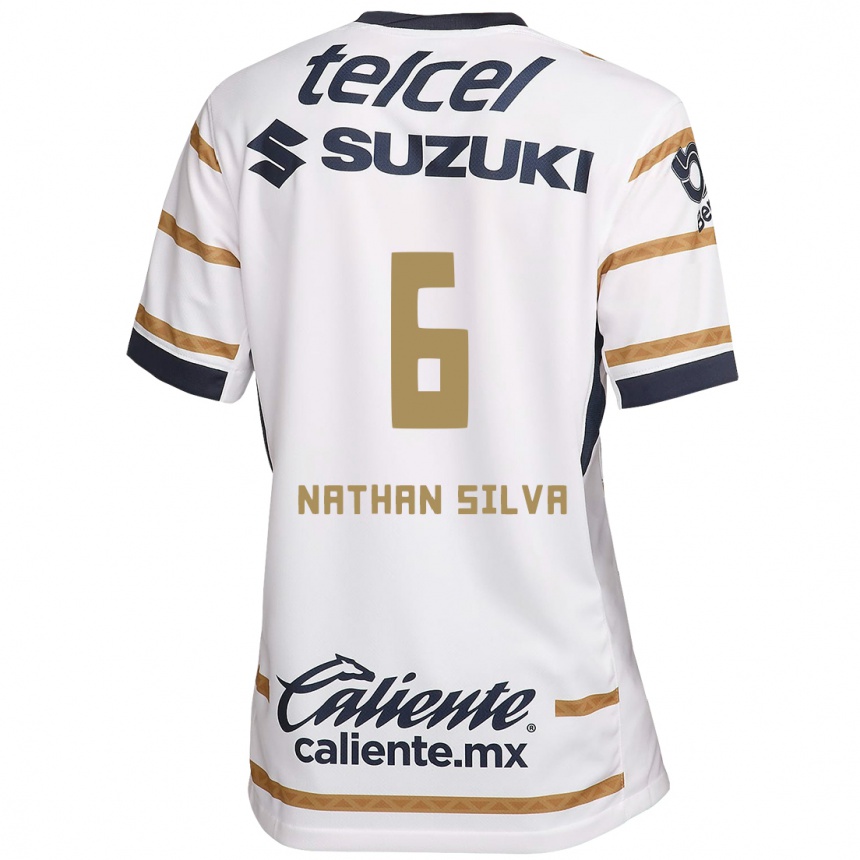 Kids Football Nathan Silva #6 White Obsidian Home Jersey 2024/25 T-Shirt Nz