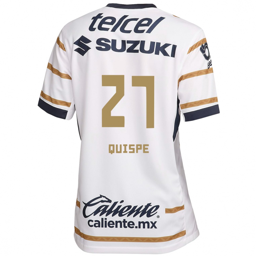 Kids Football Piero Quispe #27 White Obsidian Home Jersey 2024/25 T-Shirt Nz