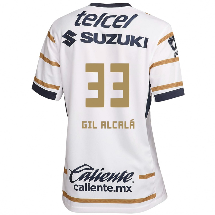 Kids Football Gil Alcalá #33 White Obsidian Home Jersey 2024/25 T-Shirt Nz