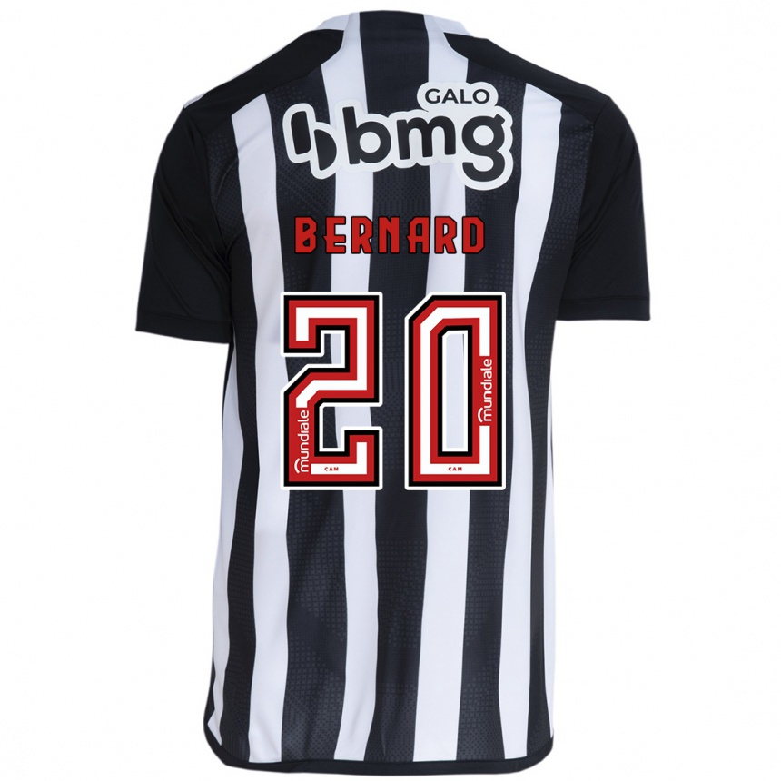 Kids Football Bernard #20 White Black Home Jersey 2024/25 T-Shirt Nz