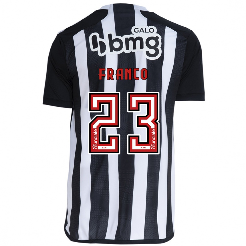 Kids Football Alan Franco #23 White Black Home Jersey 2024/25 T-Shirt Nz