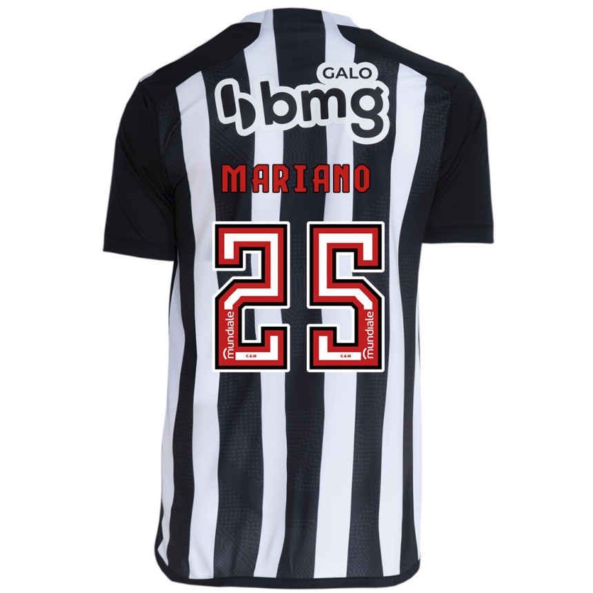 Kids Football Mariano #25 White Black Home Jersey 2024/25 T-Shirt Nz