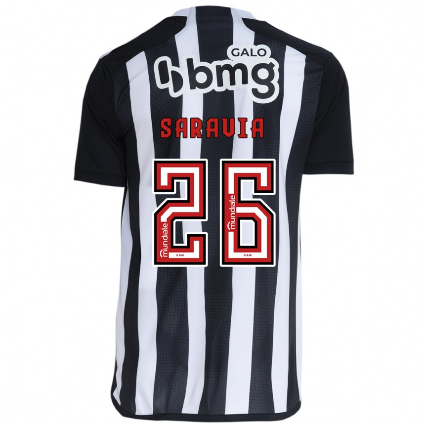 Kids Football Renzo Saravia #26 White Black Home Jersey 2024/25 T-Shirt Nz