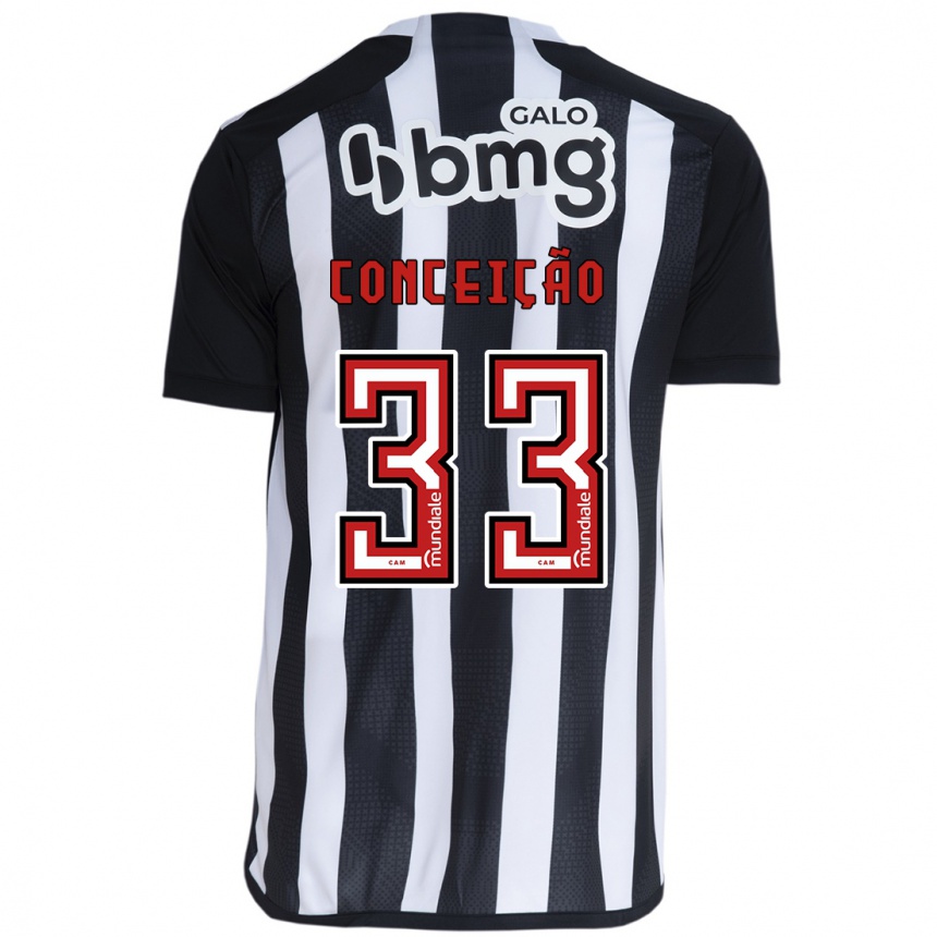 Kids Football Robert Conceição #33 White Black Home Jersey 2024/25 T-Shirt Nz