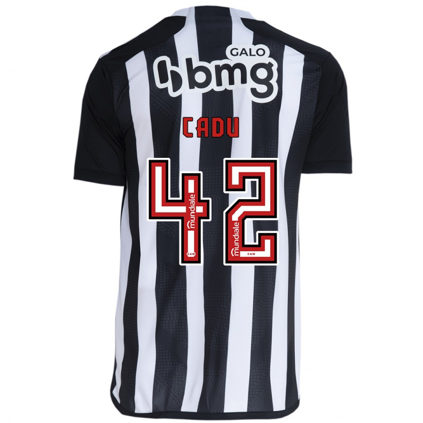 Kids Football Cadu #42 White Black Home Jersey 2024/25 T-Shirt Nz