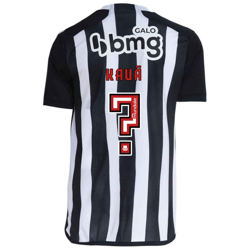 Kids Football David Kauã #0 White Black Home Jersey 2024/25 T-Shirt Nz