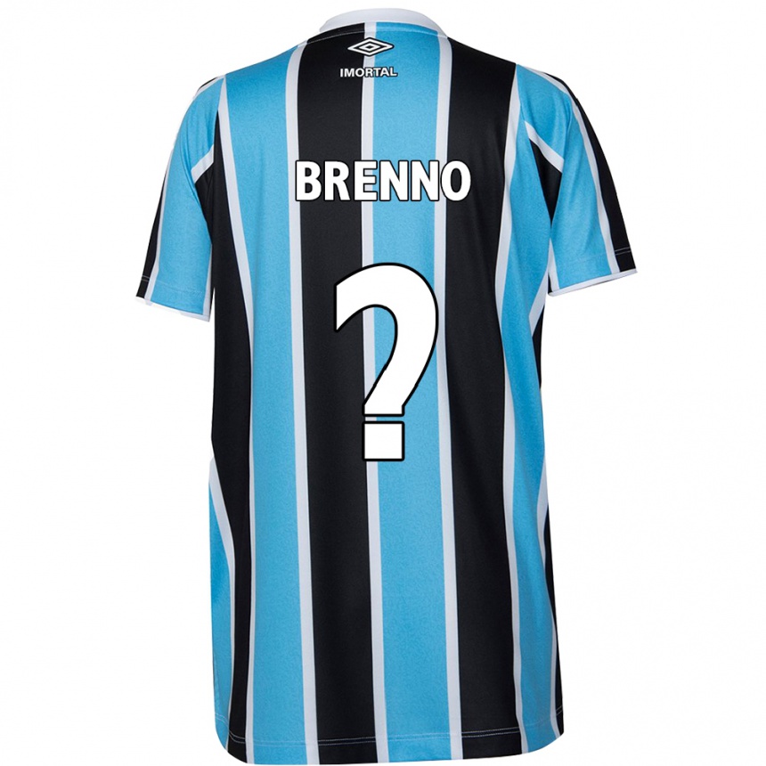 Kids Football Brenno #0 Blue Black White Home Jersey 2024/25 T-Shirt Nz